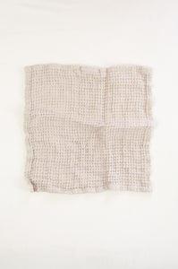 Waffle weave pure linen wash cloth face cloth. In silver grey.