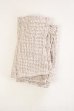 Load image into Gallery viewer, Waffle weave pure linen hand towel, made in Lithuania. In silver grey.