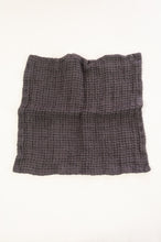 Load image into Gallery viewer, Waffle weave pure linen wash cloth face cloth. In charcoal grey.