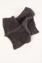 Load image into Gallery viewer, Waffle weave pure linen wash cloth face cloth. In charcoal grey.
