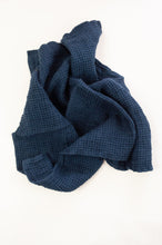 Load image into Gallery viewer, Waffle weave pure linen hand towel, made in Lithuania. In charcoal grey.
