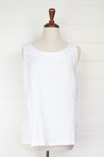 Load image into Gallery viewer, Valia Eva singlet in white linen front and cotton knit back.