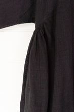Load image into Gallery viewer, Banana Blue made in Melbourne black linen gauze loose fitting tunic.