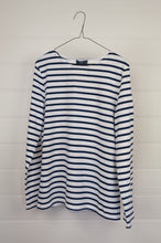 Load image into Gallery viewer, Saint James blue and white striped t-shirt, made in France.