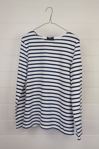 Saint James blue and white striped t-shirt, made in France.