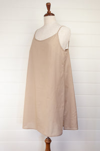 Knee length cotton voile petticoat slip, french seamed, adjustable straps.