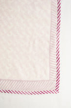Load image into Gallery viewer, Rose pink and white leaf block print blockprint dohar lightweight muslin bedcover.