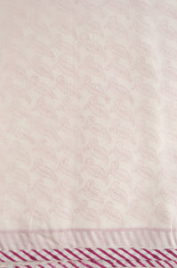 Rose pink and white leaf block print blockprint dohar lightweight muslin bedcover.