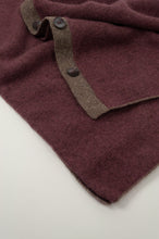 Load image into Gallery viewer, Juniper Hearth baby yak wool poncho in light plum, close up.