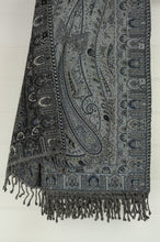 Load image into Gallery viewer, Tasseled wool throw - Jodhpur indigo