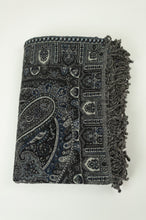 Load image into Gallery viewer, Tasseled wool throw - Jodhpur indigo