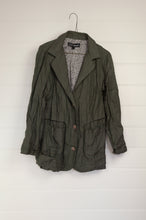 Load image into Gallery viewer, Kimberley Tonkin Jenna lined linen jacket in moss green.
