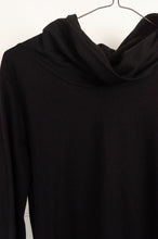 Load image into Gallery viewer, Kimberley Tonkin Bernie classic cowl neck in merino wool jersey in black.