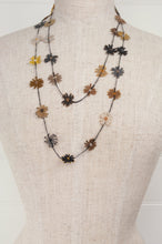 Load image into Gallery viewer, Sophie Digard long wool embroidered flower necklace in Tortuga earth tones.