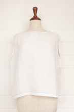 Load image into Gallery viewer, DVE Collection Aishani top in white linen, versatile one size easy fit.