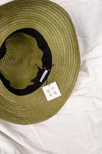 PCNQ made in Japan abaca and cotton sun hat, Pop in green.