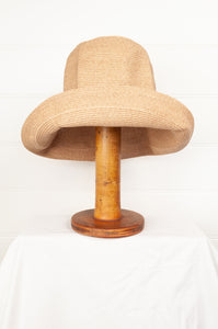 PCNQ Alma woven raffia hat in tea brown.