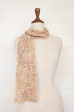 Load image into Gallery viewer, Sophie Digard crochet linen scarf Pastille Pop Minus in Noon, soft warm neutral palette.