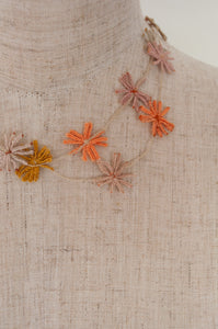 Sophie Digard crocheted linen necklace in the warm neutral Noon palette.