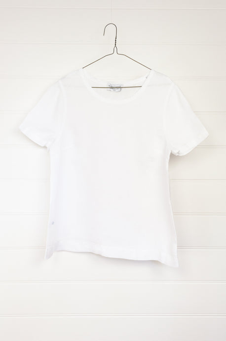 Haris Cotton made in Greece pure linen white tshirt, short sleeved shirt.