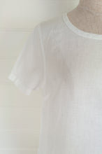 Load image into Gallery viewer, Haris Cotton made in Greece pure linen white tshirt, short sleeved shirt.