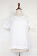 Load image into Gallery viewer, Haris Cotton made in Greece pure linen white tshirt, short sleeved shirt.