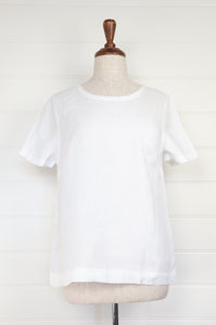 Haris Cotton made in Greece pure linen white tshirt, short sleeved shirt.