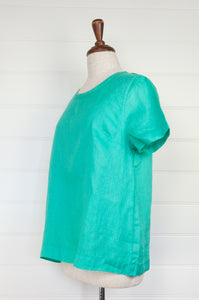 Haris Cotton made in Greece pure linen Island green minty green tshirt, short sleeved shirt.