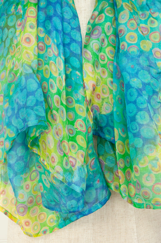 JH Silk spot scarf - cobalt and lime