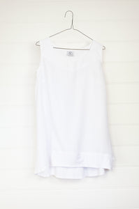 Valia made in Australia white linen and cotton knit Ash tank sleeveless top.