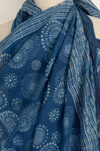 Load image into Gallery viewer, Cotton voile sarong - indigo blooms