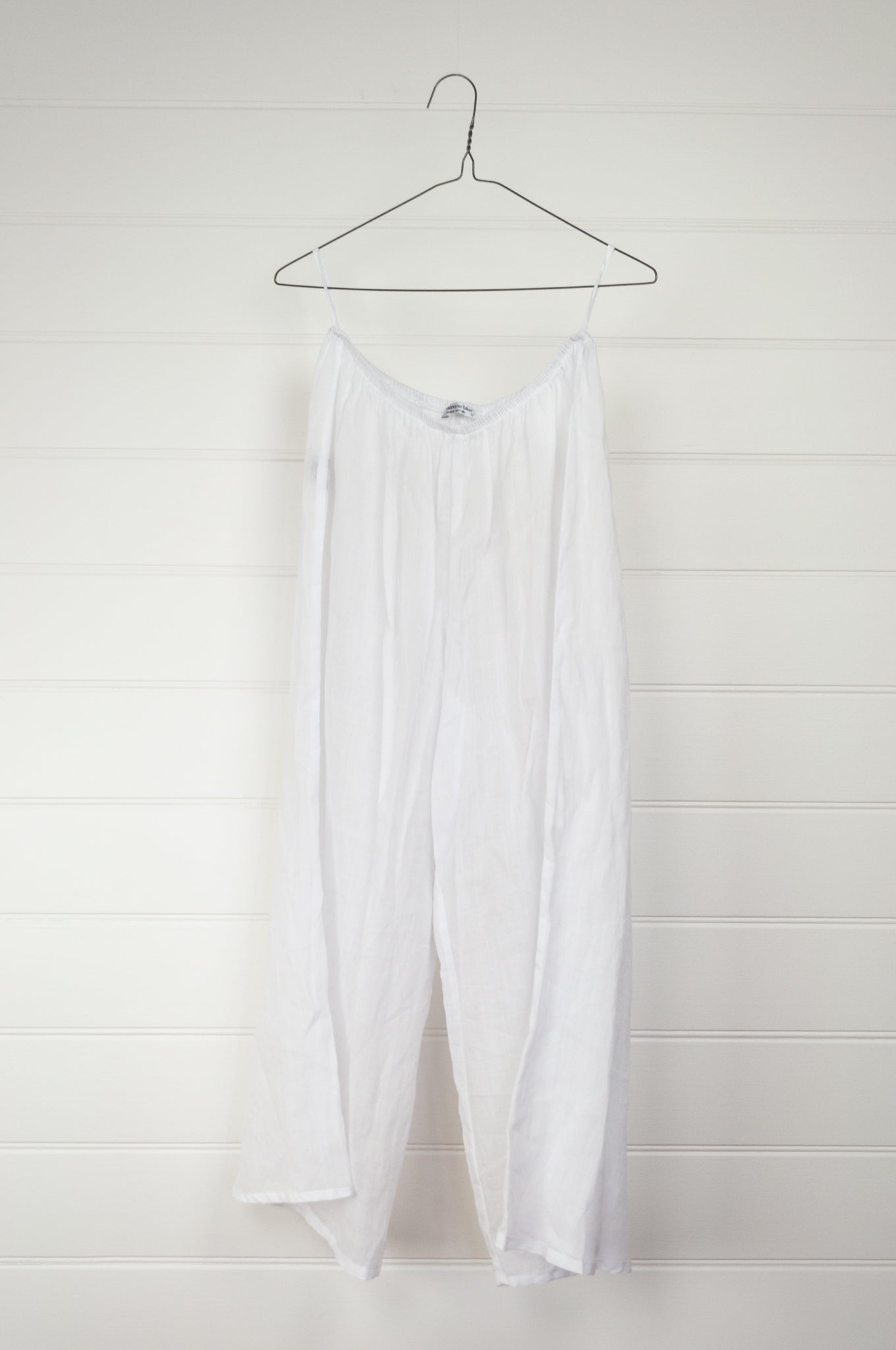 Banana Blue made in Australia fine cotton voile petticoat pants, elastic waist wide leg.