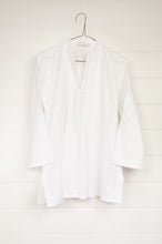 Load image into Gallery viewer, White on white chikankari embroidered pintucked blouse.