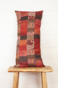 Vintage silk patch kantha cushion - Jaffa