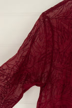 Load image into Gallery viewer, Neeru Kumar crimson embroidered cotton silk shirt dress in crimson.