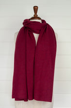Load image into Gallery viewer, Juniper Hearth pure cashmere scarf in crimson red.