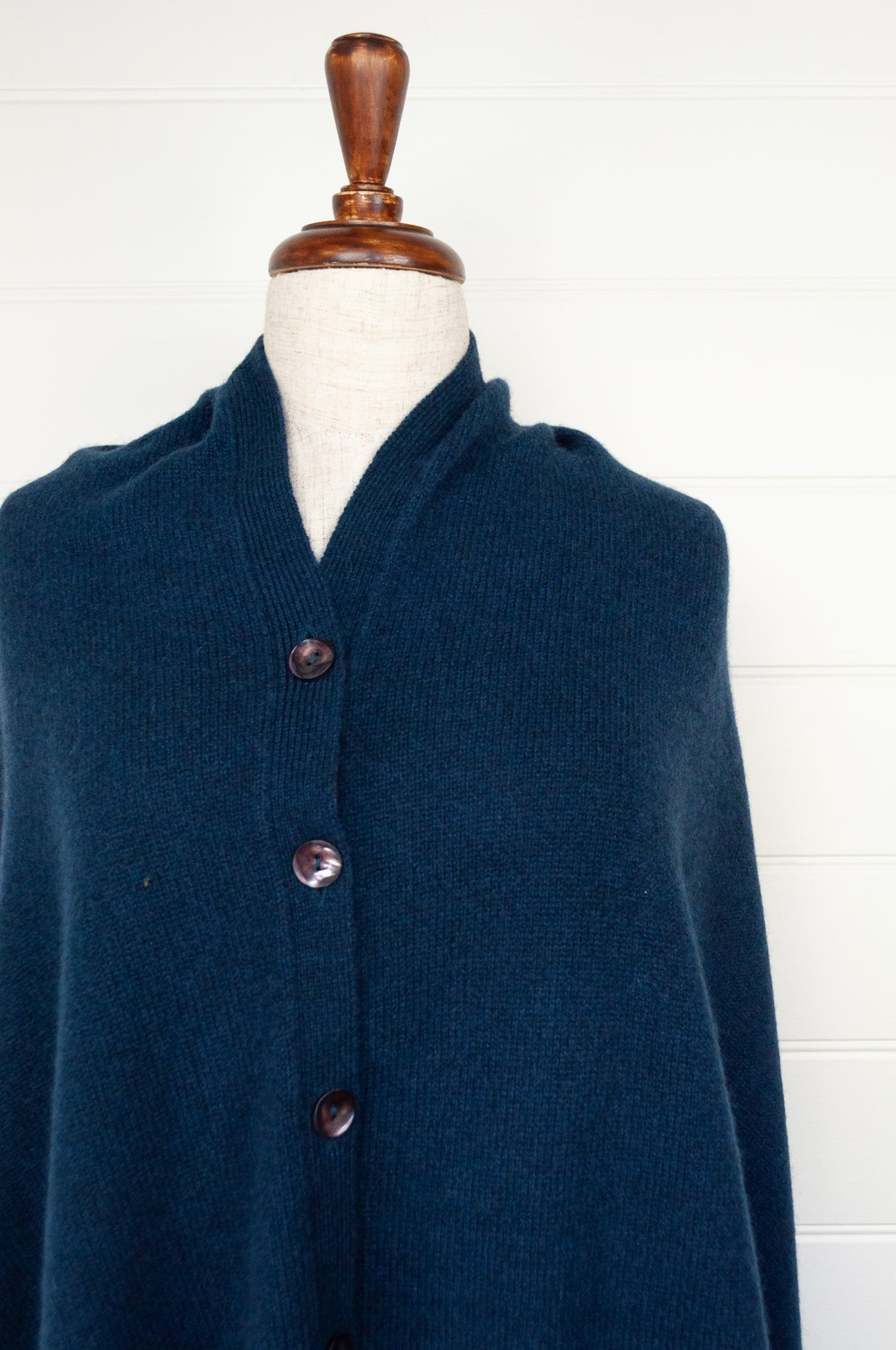 Juniper Hearth ethically made baby yak wool poncho in French navy.