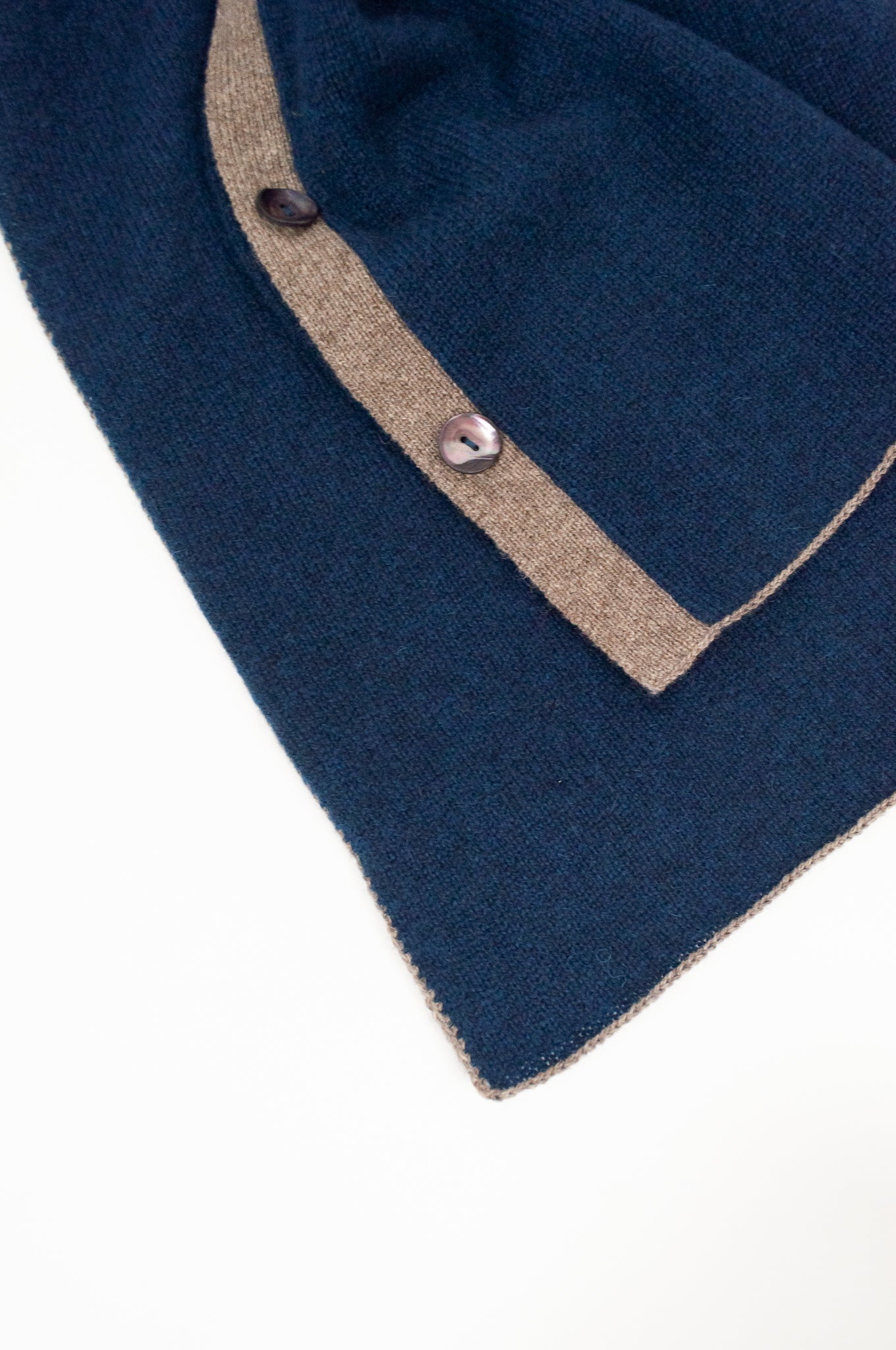 Juniper Hearth ethically made baby yak wool poncho in French navy.