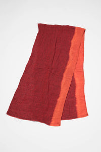 Kimberley Tonkin the label dip dyed paprika red linen scarf.