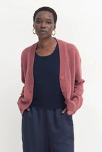 Load image into Gallery viewer, Elk the Label organic cotton v neck button up cardigan in desert rose.