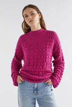 Load image into Gallery viewer, Elk the Label Koda sweater made from recycled yarn, textured knit in orchid bright pink.