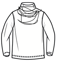 Load image into Gallery viewer, Kimberley Tonkin the Label wool jersey cowl neck skivvy top - line drawing.