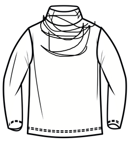 Kimberley Tonkin the Label wool jersey cowl neck skivvy top - line drawing.