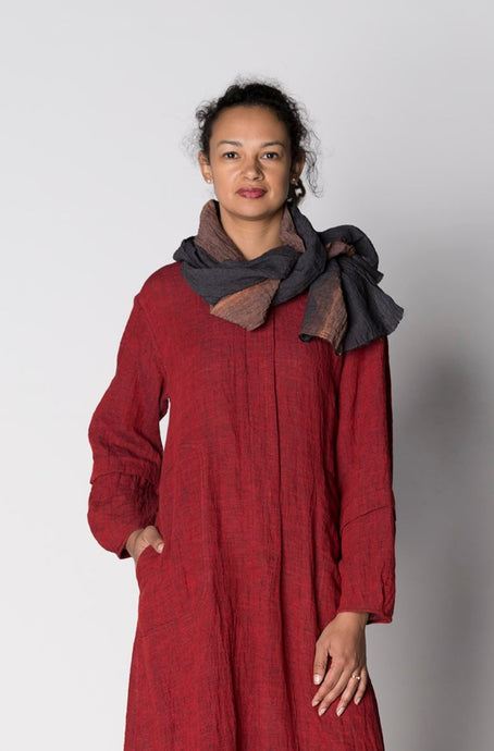 Kimberley Tonkin the label dip dyed smoke charcoal grey linen scarf.