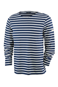 Saint James made in France Minquiers Moderne mariniere blue and white striped long sleeve t-shirt.
