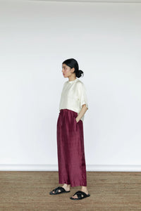 Mason and Mill Enid pant - ruby red silk