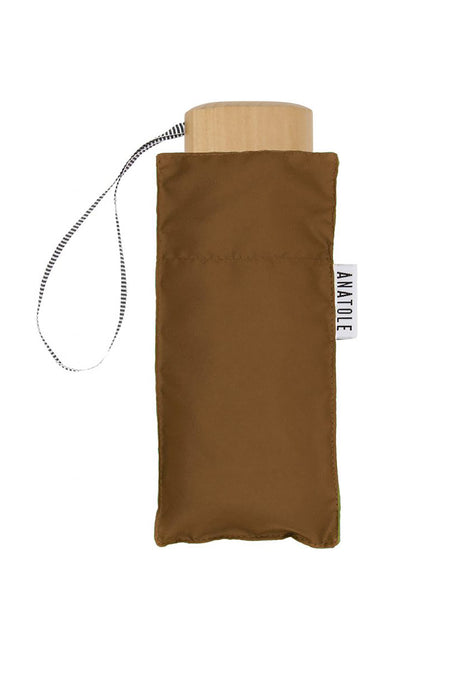 Anatole folding micro-umbrella - Augustine caramel brown