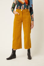 Load image into Gallery viewer, Nancybird Merri wide leg pants in mustard yellow cotton corduroy.