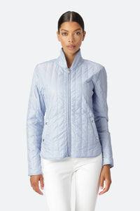 Ilse Jacobsen QUILT13 light weight quilted jacket in light blue.