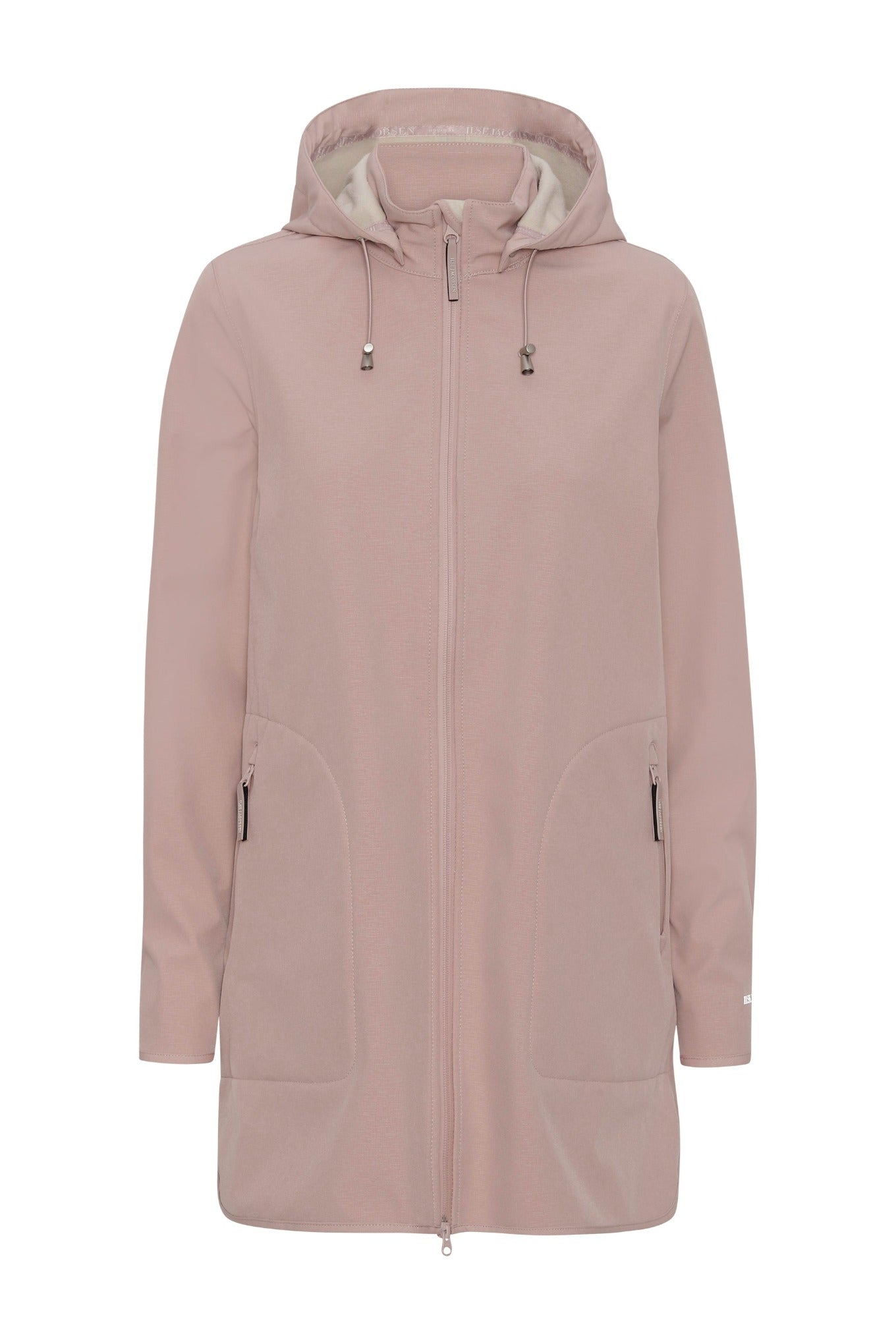 Ilse Jacobsen Rain135B waterproof lined jacket in Adobe rose pink.
